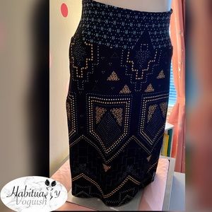 LulaRoe Metallic Tribal Printed Pencil Skirt